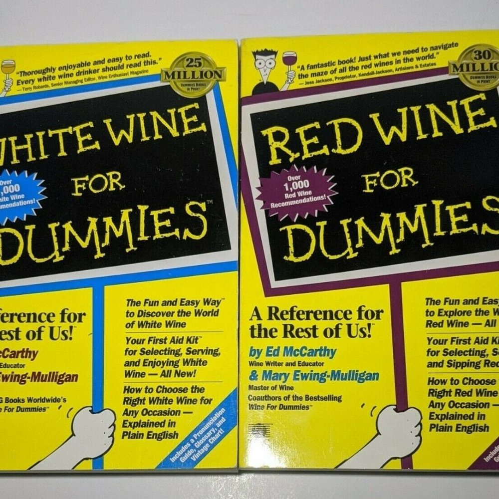 Wine For Dummies: Lot Of 2 White Wine & Red Wine Reference Books by Ed McCarthy